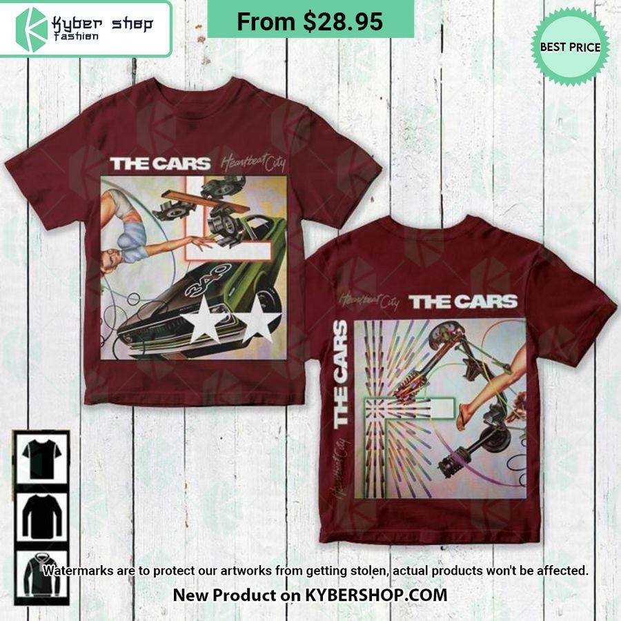 The Cars Heartbeat City Album Shirt Your face is glowing like a red rose