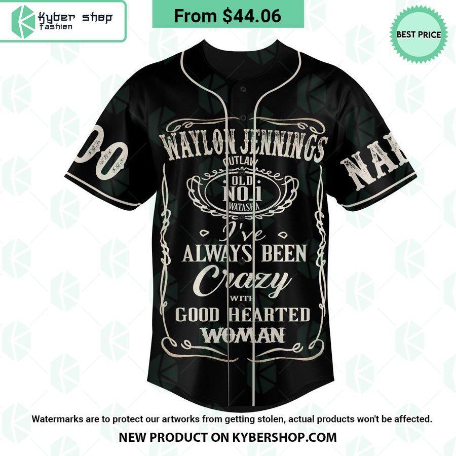 Waylon Jennings Crazy with Good Hearted Woman CUSTOM Baseball Jersey 3 waylon jennings crazy with good hearted woman custom baseball jersey 3 886 jpg