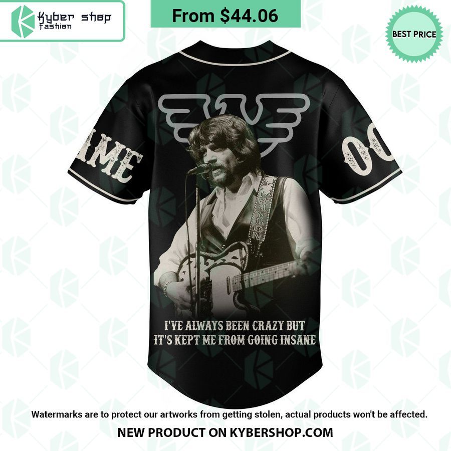 Waylon Jennings Crazy with Good Hearted Woman CUSTOM Baseball Jersey 4 waylon jennings crazy with good hearted woman custom baseball jersey 4 672 jpg
