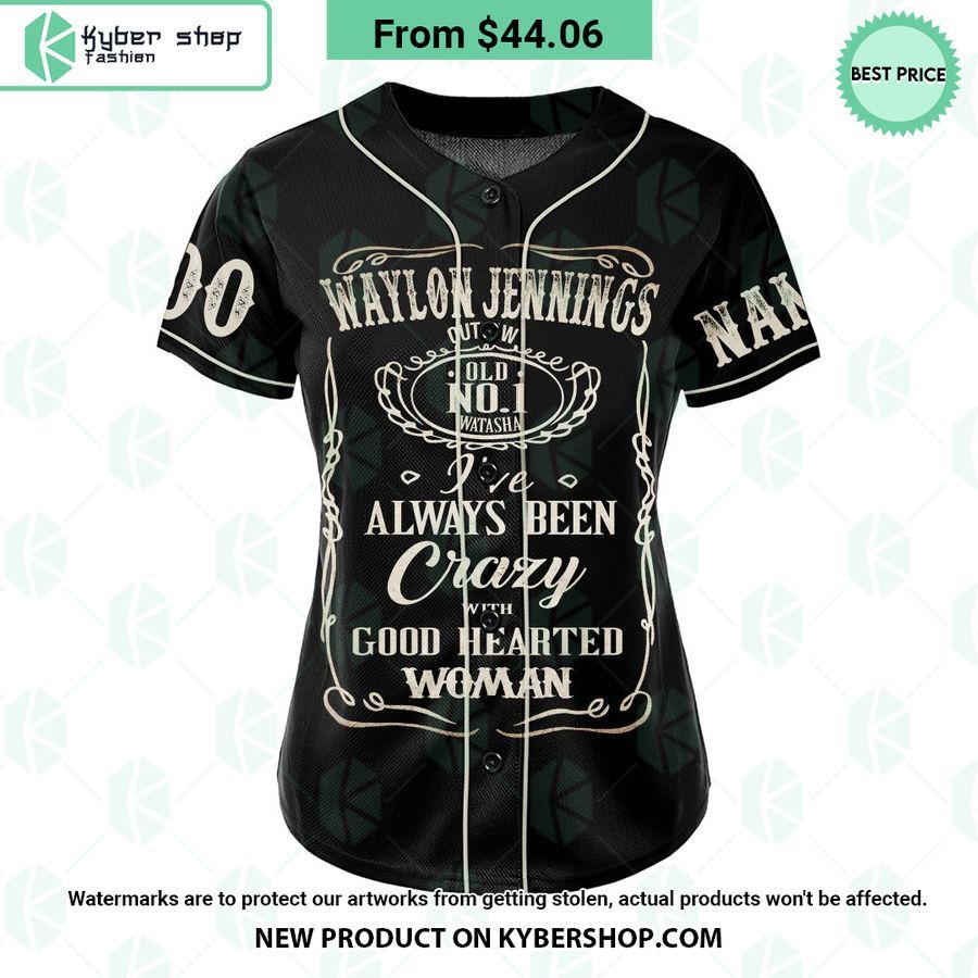 Waylon Jennings Crazy with Good Hearted Woman CUSTOM Baseball Jersey 5 waylon jennings crazy with good hearted woman custom baseball jersey 5 607 jpg
