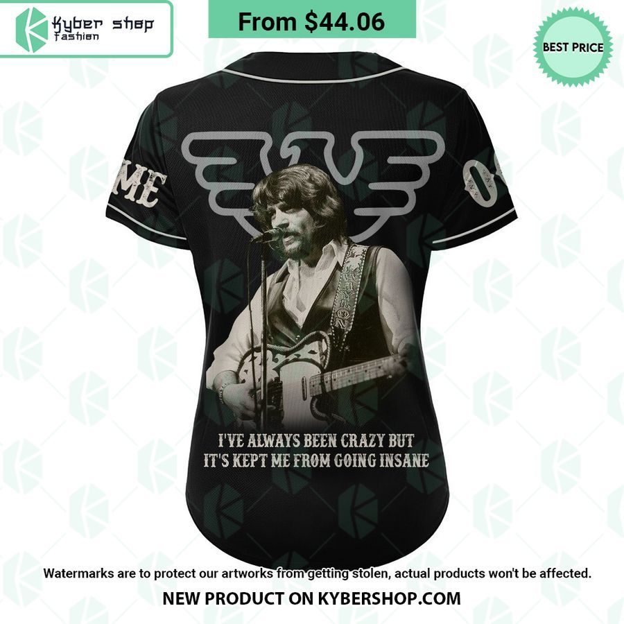 Waylon Jennings Crazy with Good Hearted Woman CUSTOM Baseball Jersey 6 waylon jennings crazy with good hearted woman custom baseball jersey 6 999 jpg