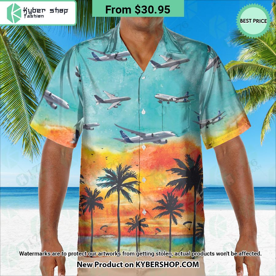 Airbus Sunset Hawaiian Shirt 3 Airbus Sunset Hawaiian Shirt Nice place and nice picture