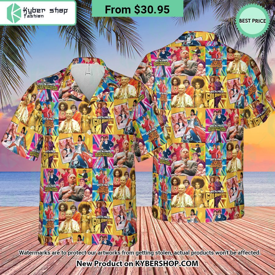 Austin Powers Gold Member Hawaiian Shirt Radiant And Glowing Pic Dear