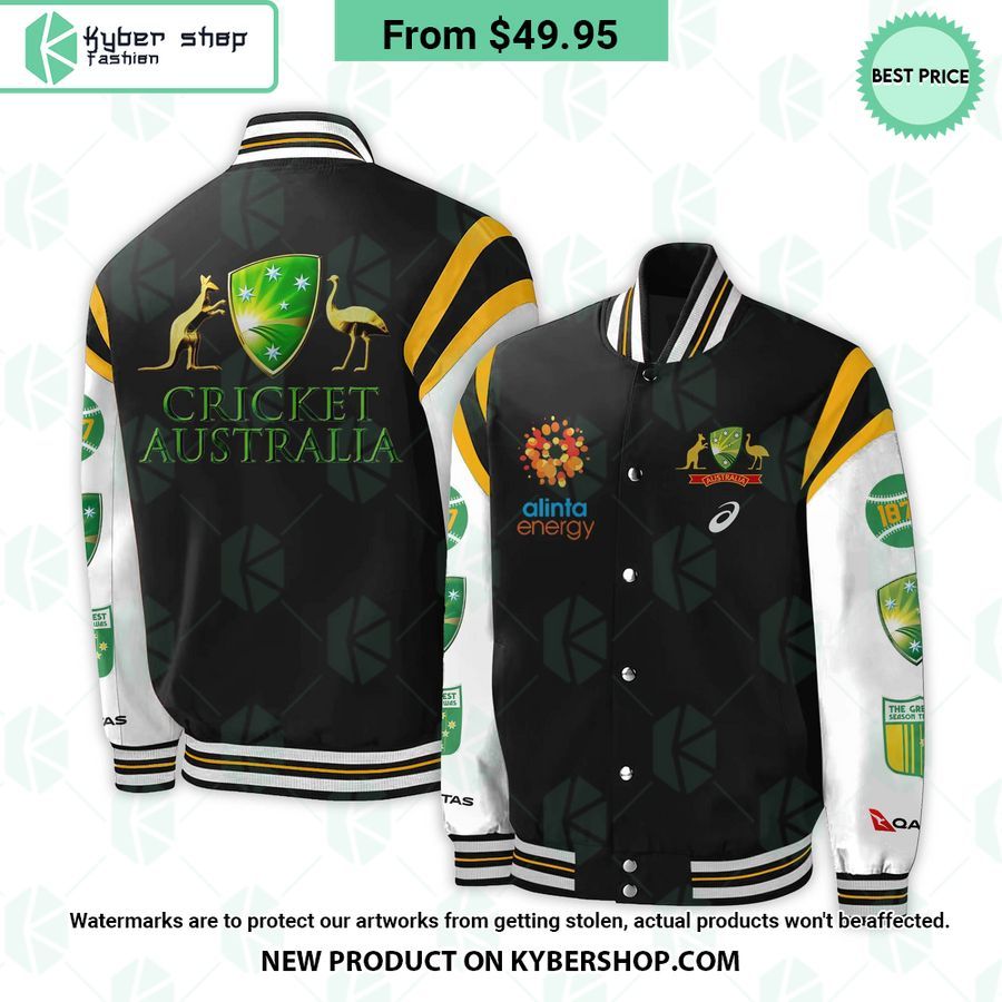 Australian Cricket Baseball Jacket Generous Look