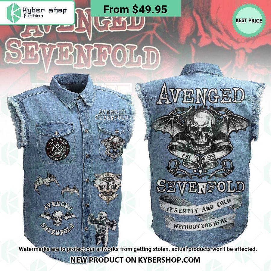Avenged Sevenfold Sleeveless Denim Jacket You Look So Healthy And Fit