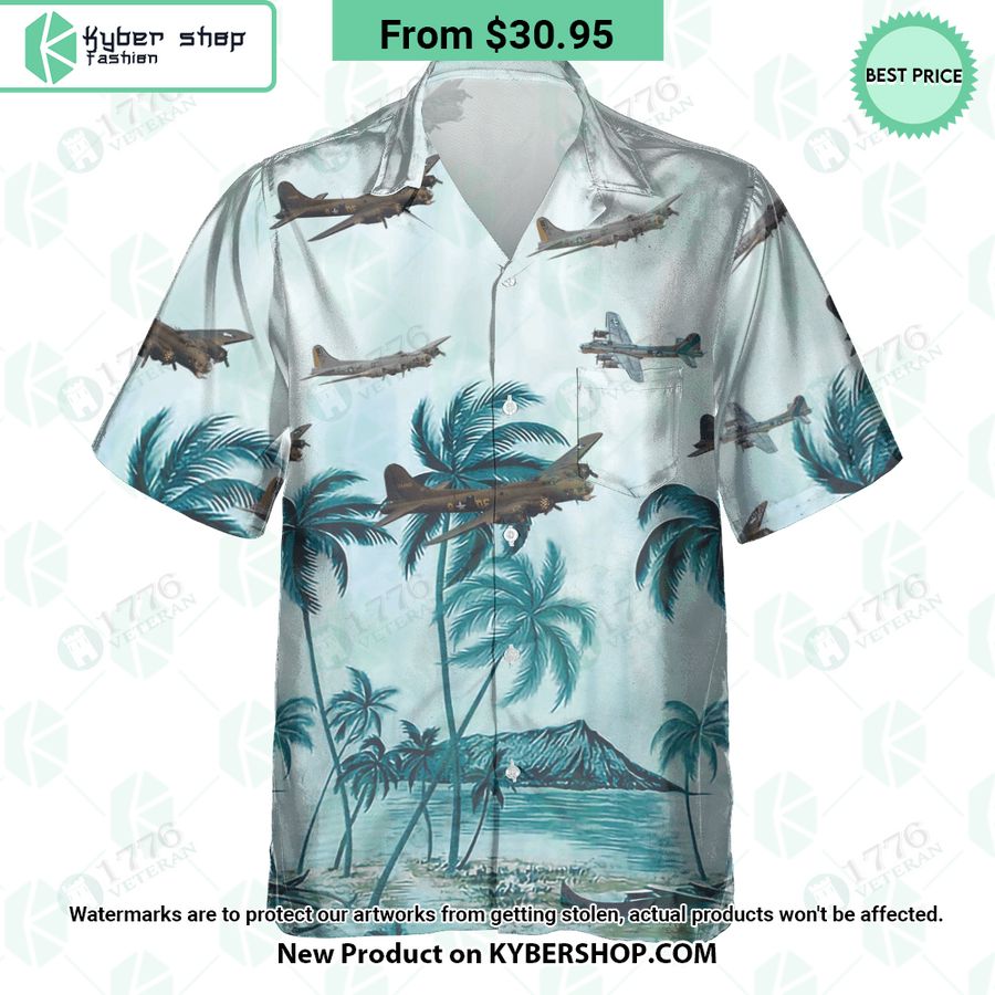 B 17 Flying Fortress Palm Hawaiian Shirt Damn good