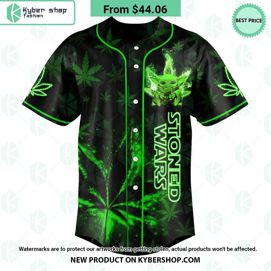 Baby Yoda Stoned Wars Weed Baseball Jersey 3 Baby Yoda Stoned Wars Weed Baseball Jersey Nice shot bro