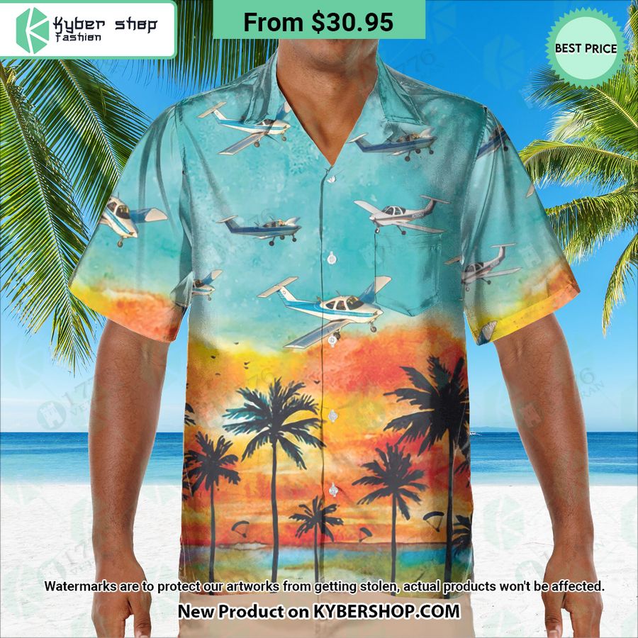 Beechcraft Skipper Sunset Hawaiian Shirt 3 749 Jpg