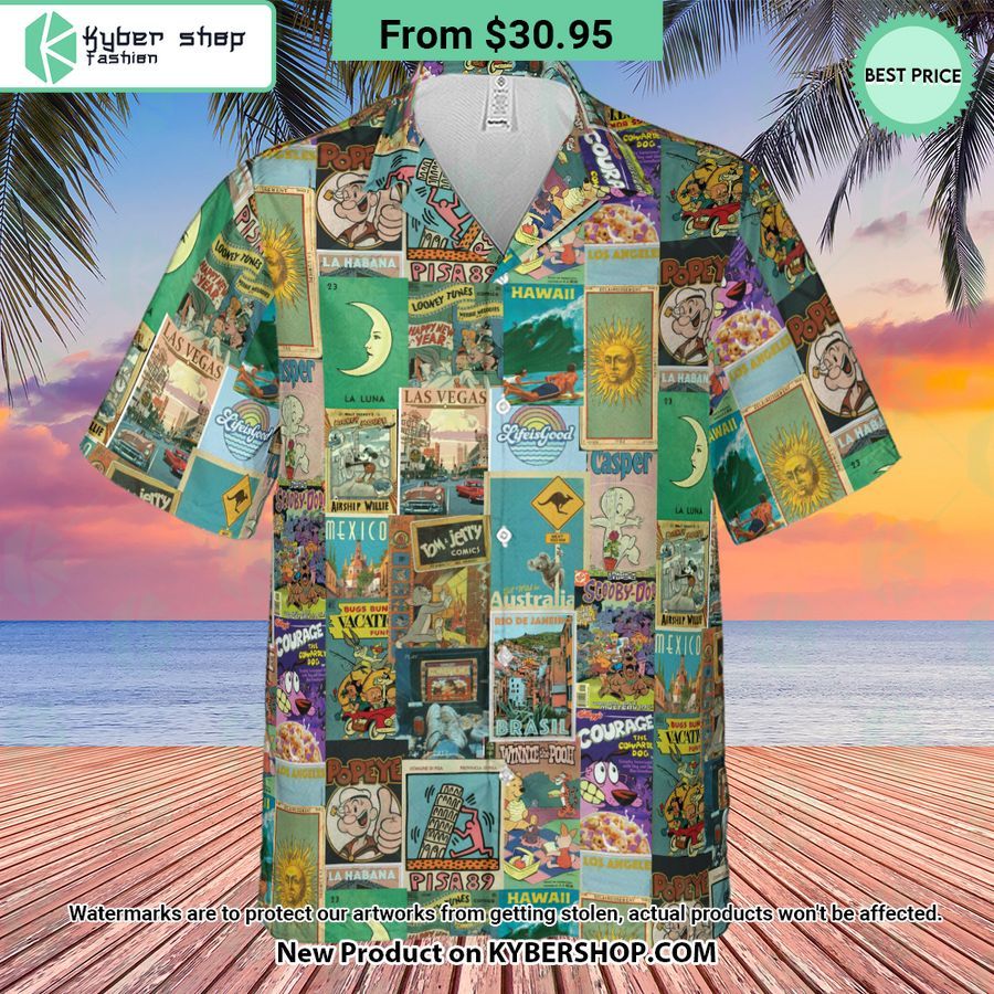 Cartoon Movie Posters In Vintage Style Hawaiian Shirt 2 774 Jpg
