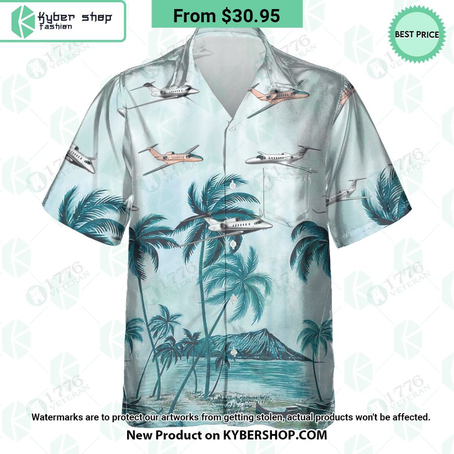Cessna Citation Jet Palm Hawaiian Shirt Stand easy bro