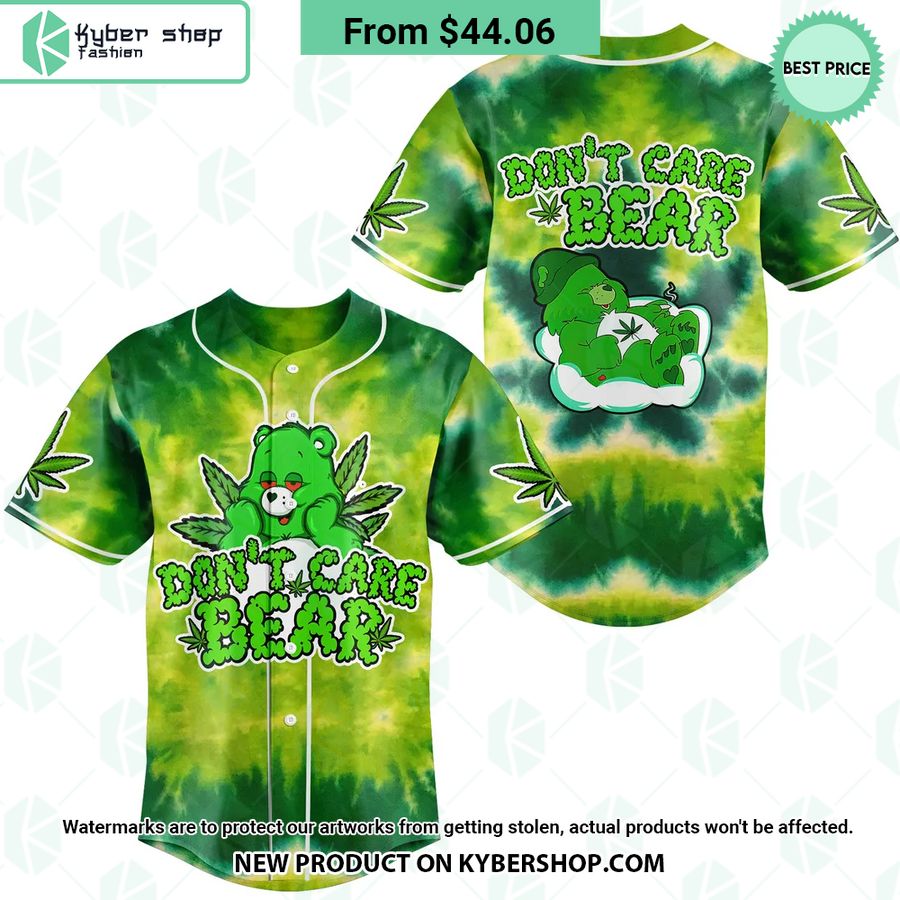 Don'T Care Bear Cannabis Tie Dye Baseball Jersey Your beauty is irresistible