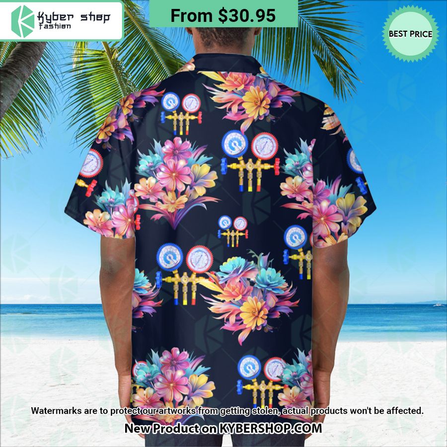 HVAC Tech Flowers Hawaiian Shirt I like your hairstyle