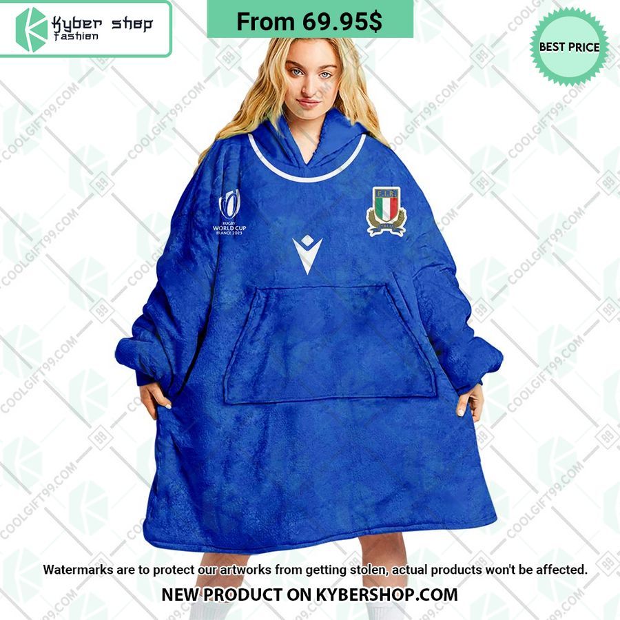 Italy Rugby Home Jersey Rugby World Cup 2023 Custom Blanket Hoodie 6 206 Jpg