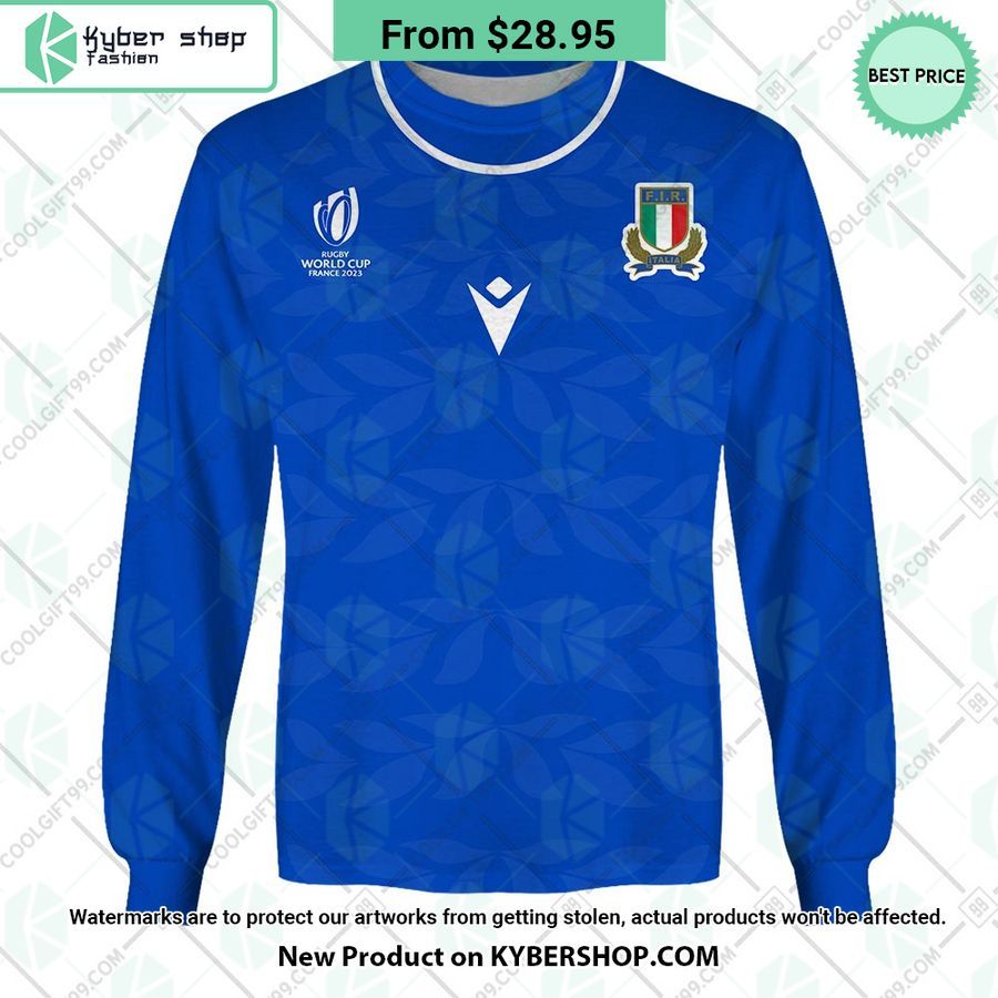 ITALY Rugby Home Jersey Rugby World Cup 2023 CUSTOM Hoodie 4 ITALY Rugby Macron Rugby World Cup 2023 CUSTOM Hoodie Super sober