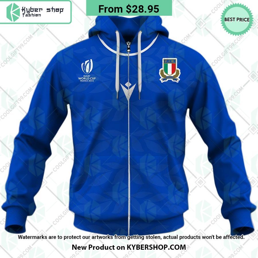 ITALY Rugby Home Jersey Rugby World Cup 2023 CUSTOM Hoodie 5 ITALY Rugby Macron Rugby World Cup 2023 CUSTOM Hoodie Coolosm