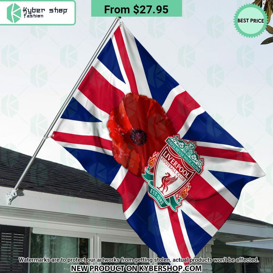 Liverpool FC Remembrance day Flag Natural and awesome
