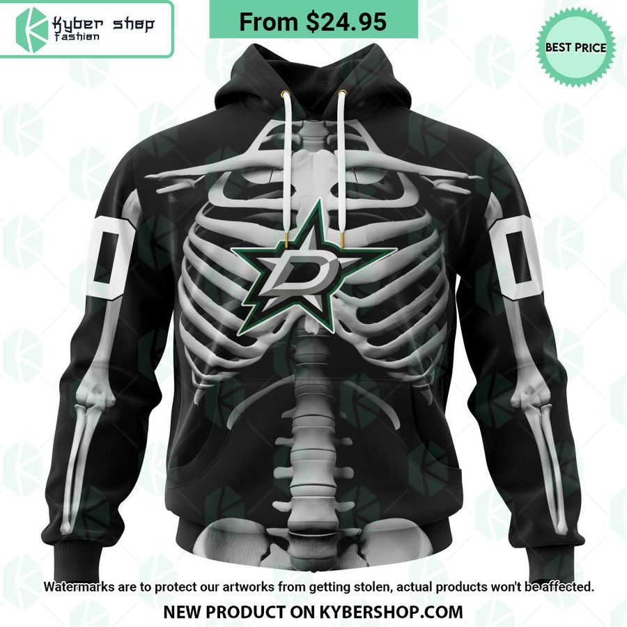 nhl dallas stars skeleton costume halloween custom hoodie 1 671 jpg