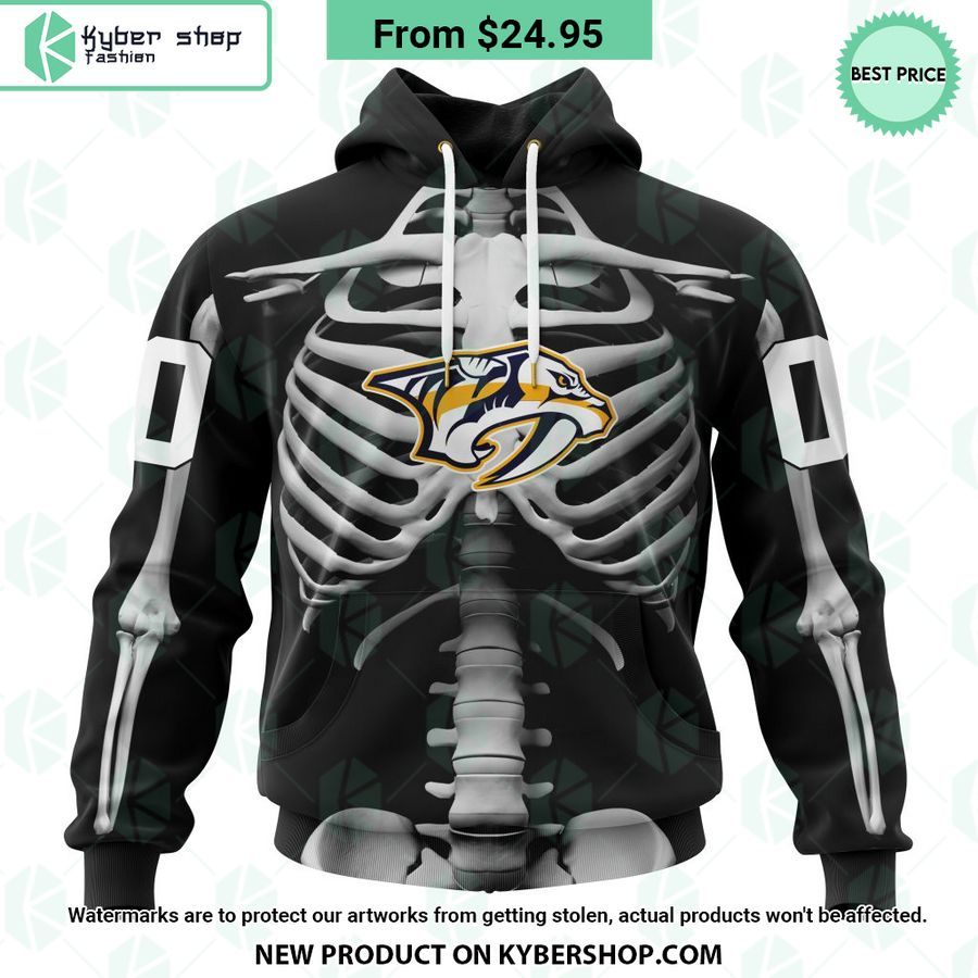 nhl nashville predators skeleton costume halloween custom hoodie 1 732 jpg