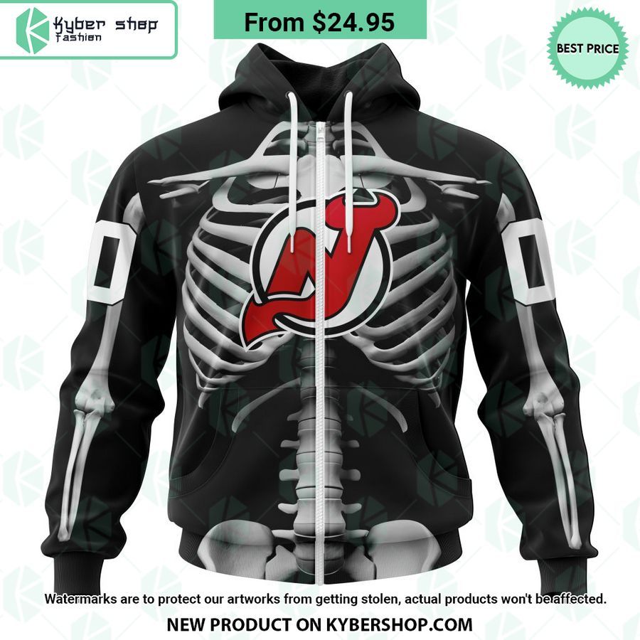 nhl new jersey devils skeleton costume halloween custom hoodie 2 265 jpg