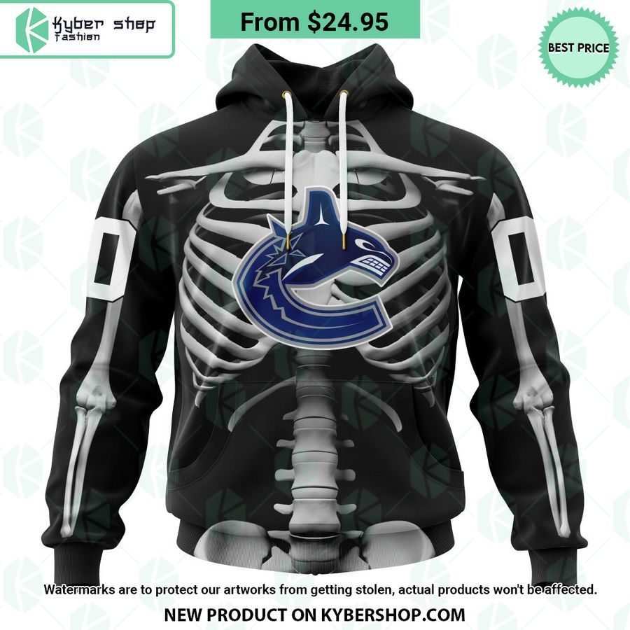 NHL Vancouver Canucks Skeleton Costume Halloween CUSTOM Hoodie Cool look bro