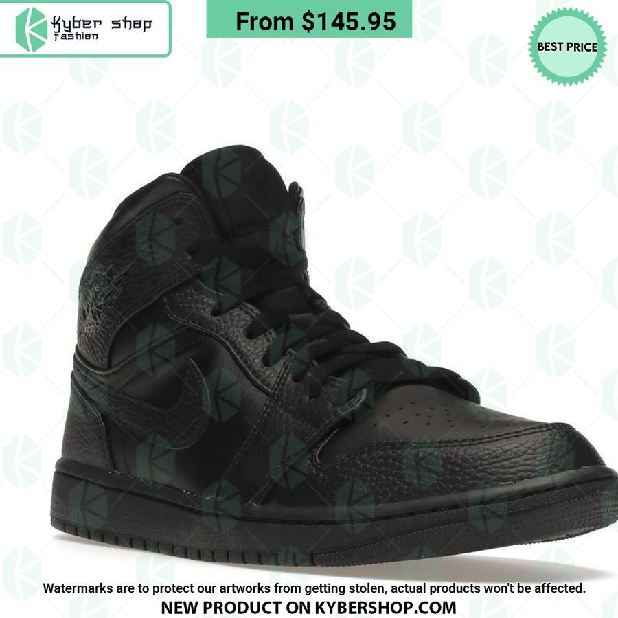 Triple Black Nike Air Jordan 1 Mid 3 Triple Black Nike Air Jordan 1 Mid Hundred million dollar smile bro
