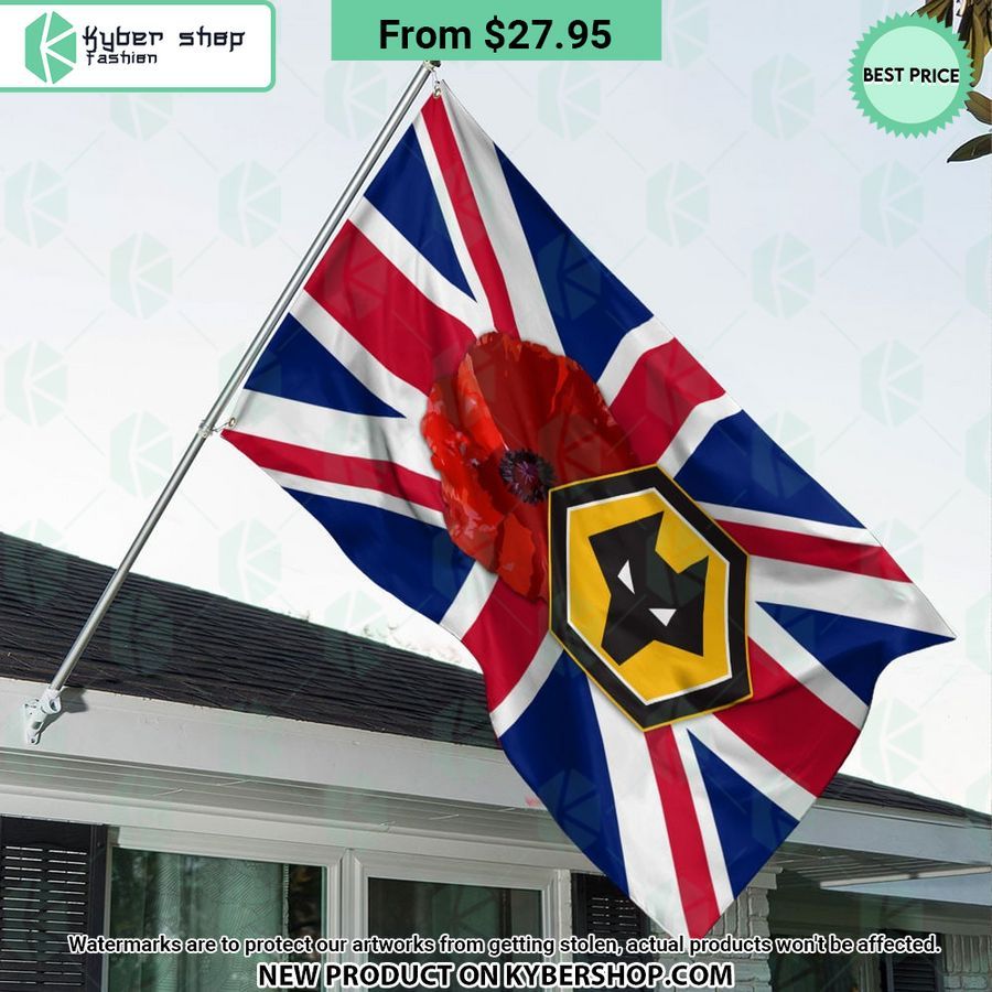 Wolverhampton Wanderers Remembrance day Flag Nice elegant click