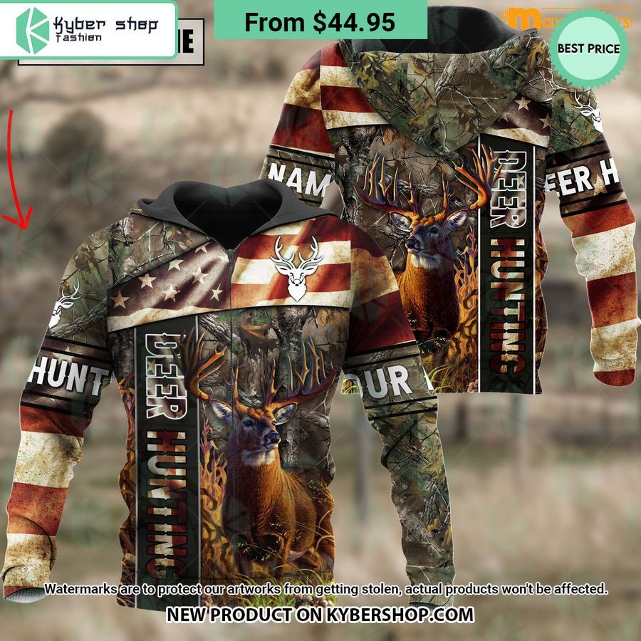 Deer Hunting Us Flag Hoodie Wow! What A Picture You Click