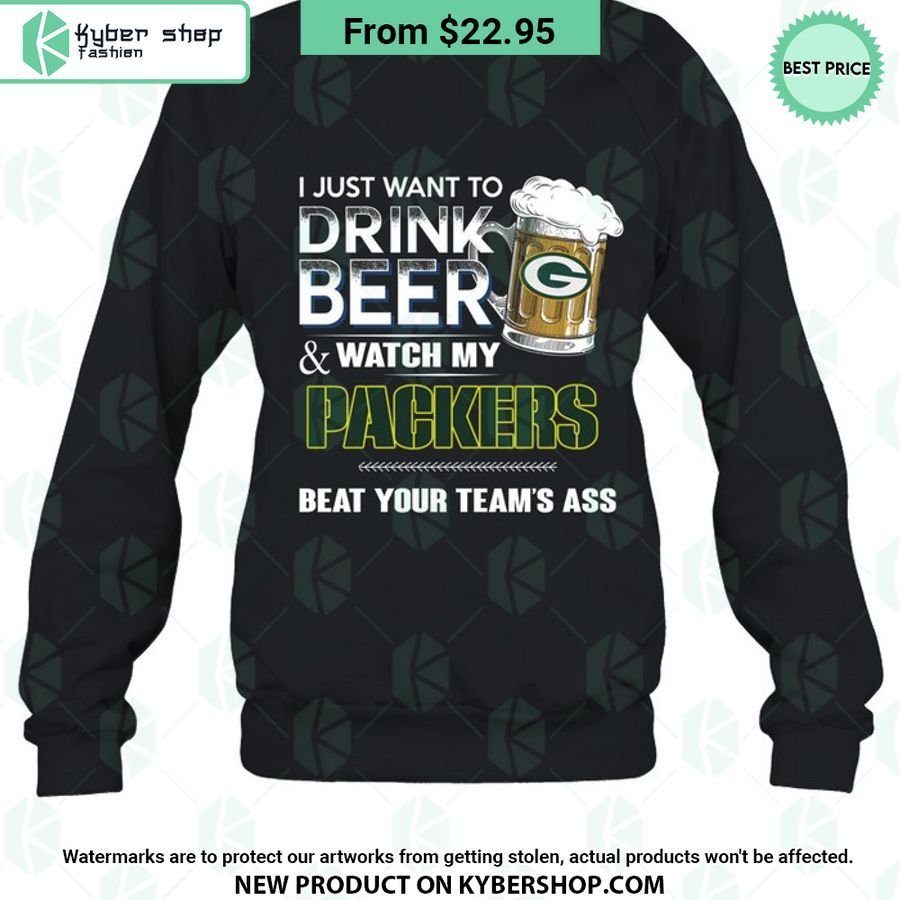 I Just Want To Drink Beer & Watch My Green Bay Packers T Shirt 7 i just want to drink beer watch my green bay packers t shirt 7 912 jpg