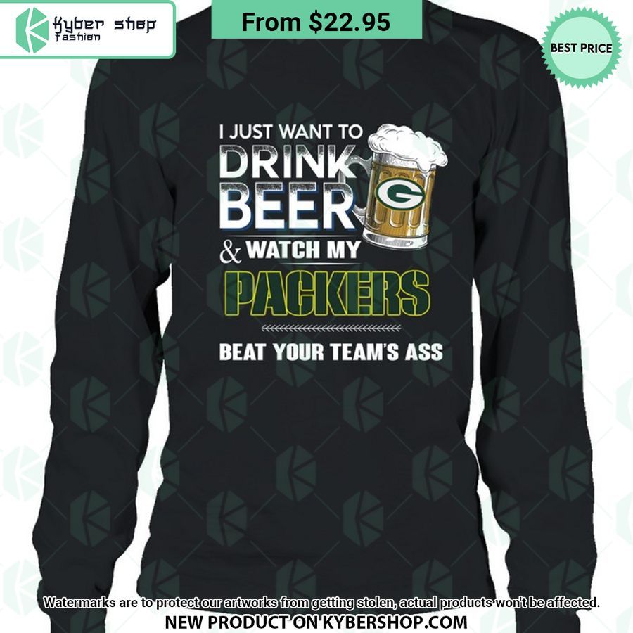 I Just Want To Drink Beer & Watch My Green Bay Packers T Shirt 8 i just want to drink beer watch my green bay packers t shirt 8 291 jpg