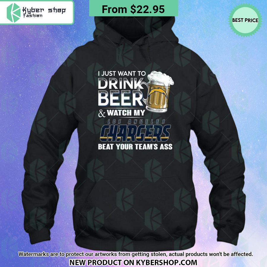 i just want to drink beer watch my los angeles chargers t shirt 2 926 jpg