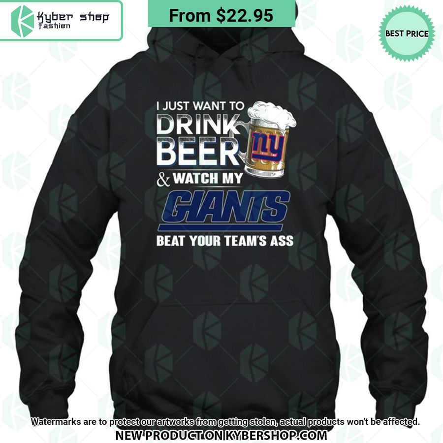 I Just Want To Drink Beer & Watch My New York Giants T Shirt 6 I Just Want To Drink Beer & Watch My New York Giants T Shirt Long time