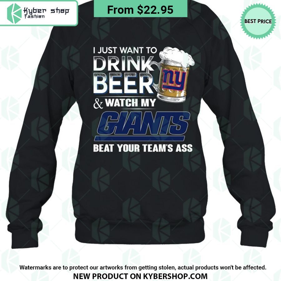 I Just Want To Drink Beer & Watch My New York Giants T Shirt 7 I Just Want To Drink Beer & Watch My New York Giants T Shirt Cool DP