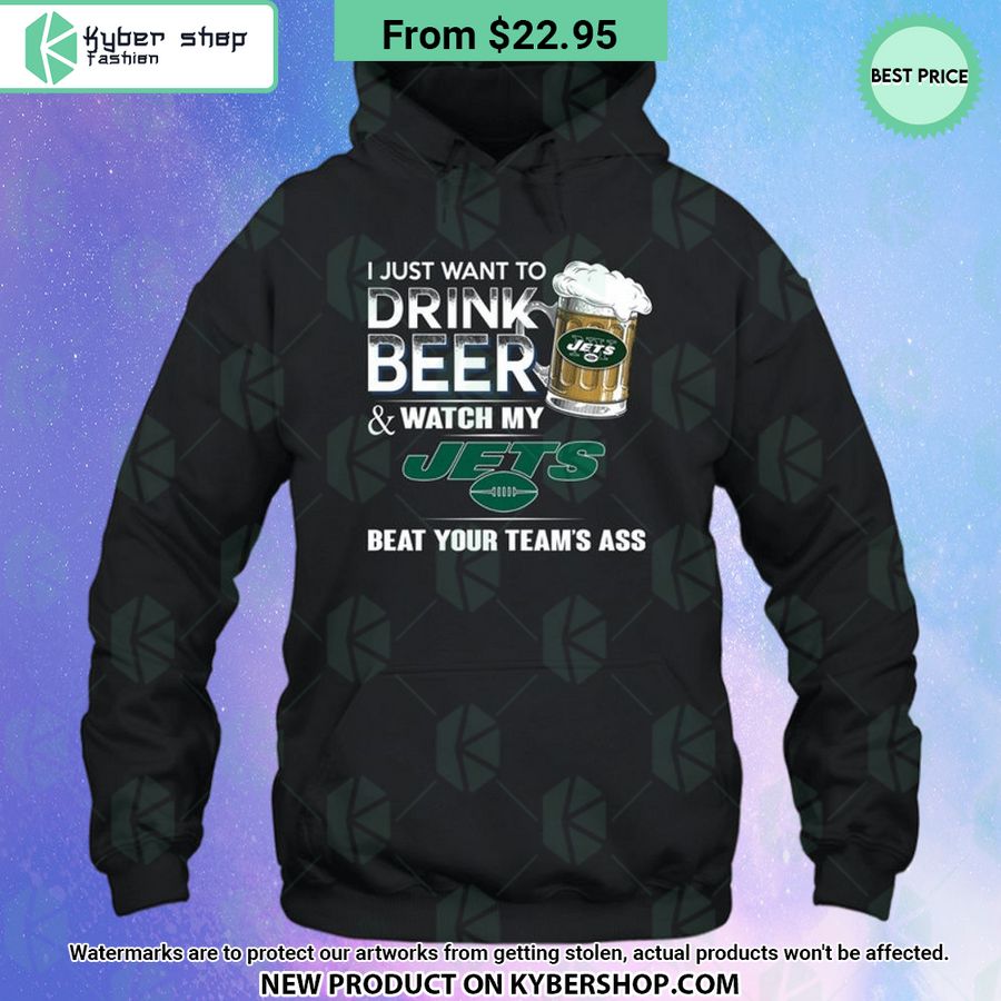 I Just Want To Drink Beer Watch My New York Jets T Shirt 2 304 Jpg