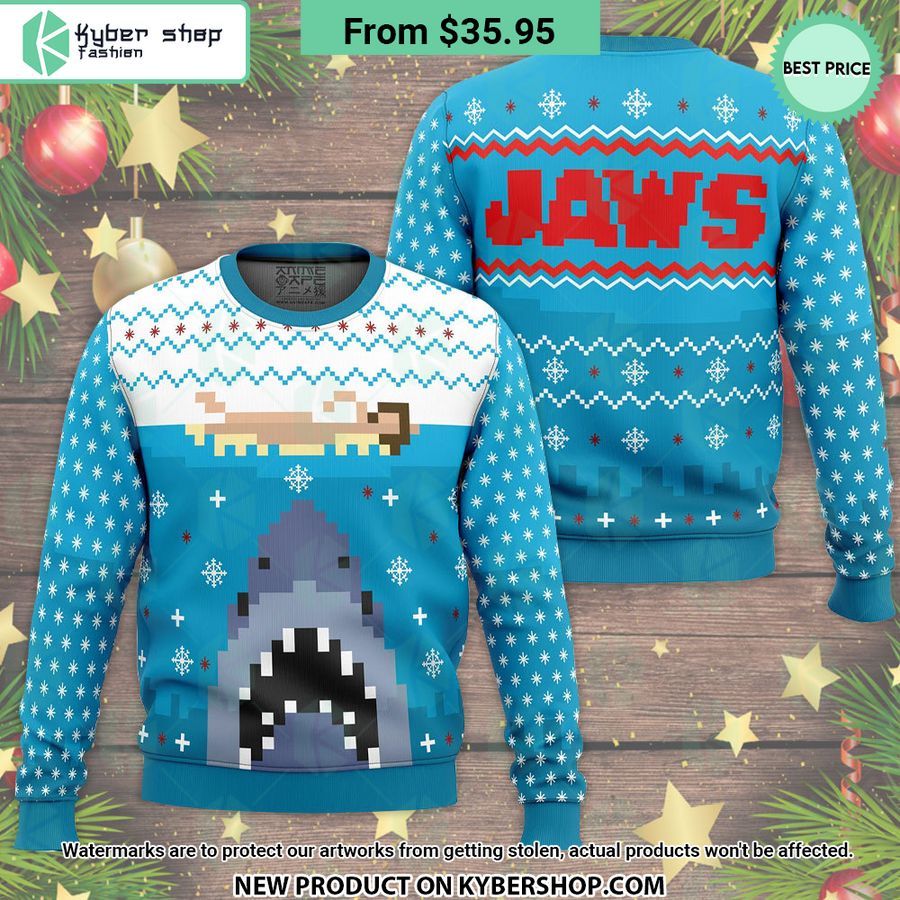 Jaws Horror Movie Ugly Christmas Sweater She has grown up know