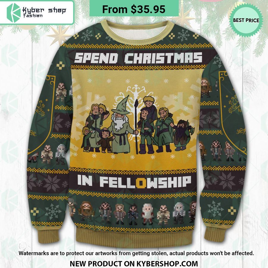 lord of the rings spend christmas in fellowship sweater 1 436 jpg