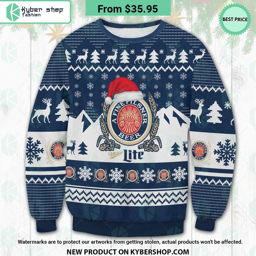 miller lite santa hat ugly christmas sweater 2 433 jpg