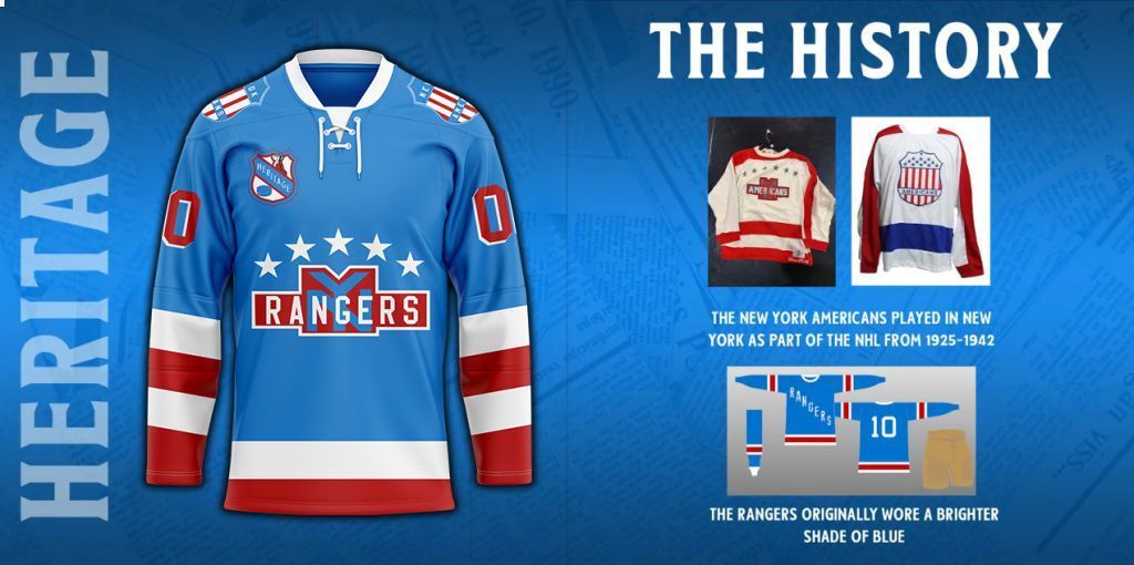 New York Rangers Heritage Concepts team logo Hockey Jersey Coolosm