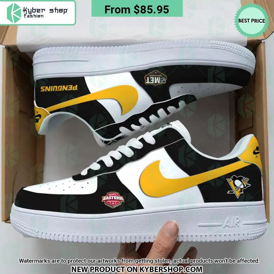 Pittsburgh Penguins NHL Nike Air Force 1 Shoes Natural and awesome