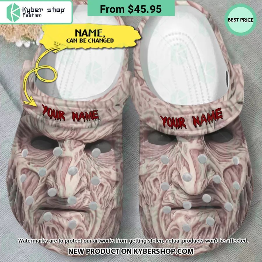 scary freddy kruegers face custom crocs crocband shoes 2 388 jpg