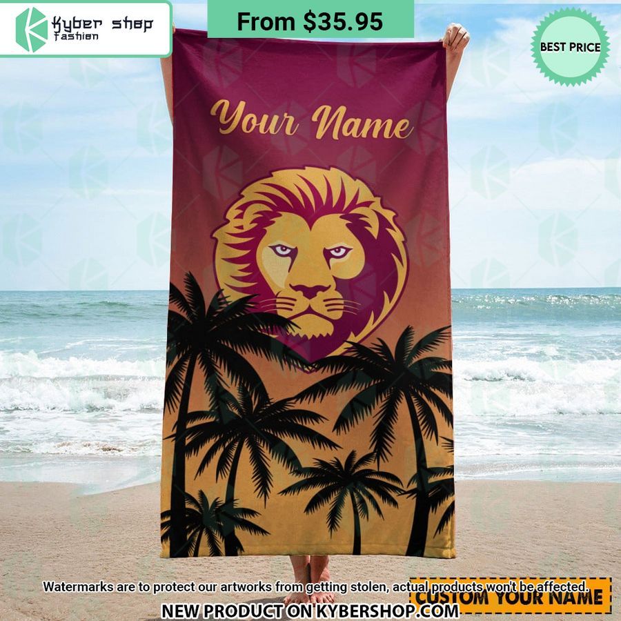 Brisbane Lions Custom Beach Towel Rays Of Calmness Are Emitting From Your Pic