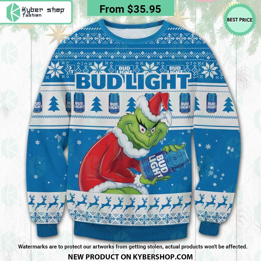 Bud Light Grinch Ugly Christmas Sweater Wow! This Is Gracious