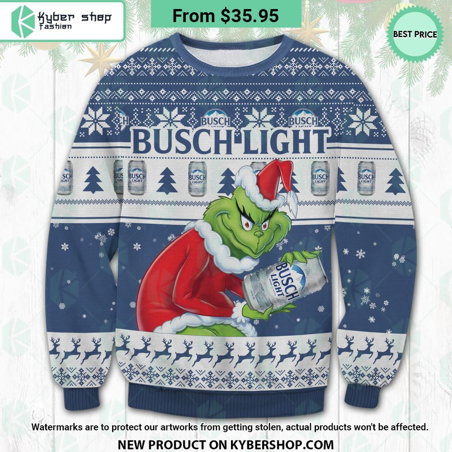 Busch Light Grinch Ugly Christmas Sweater Mesmerising