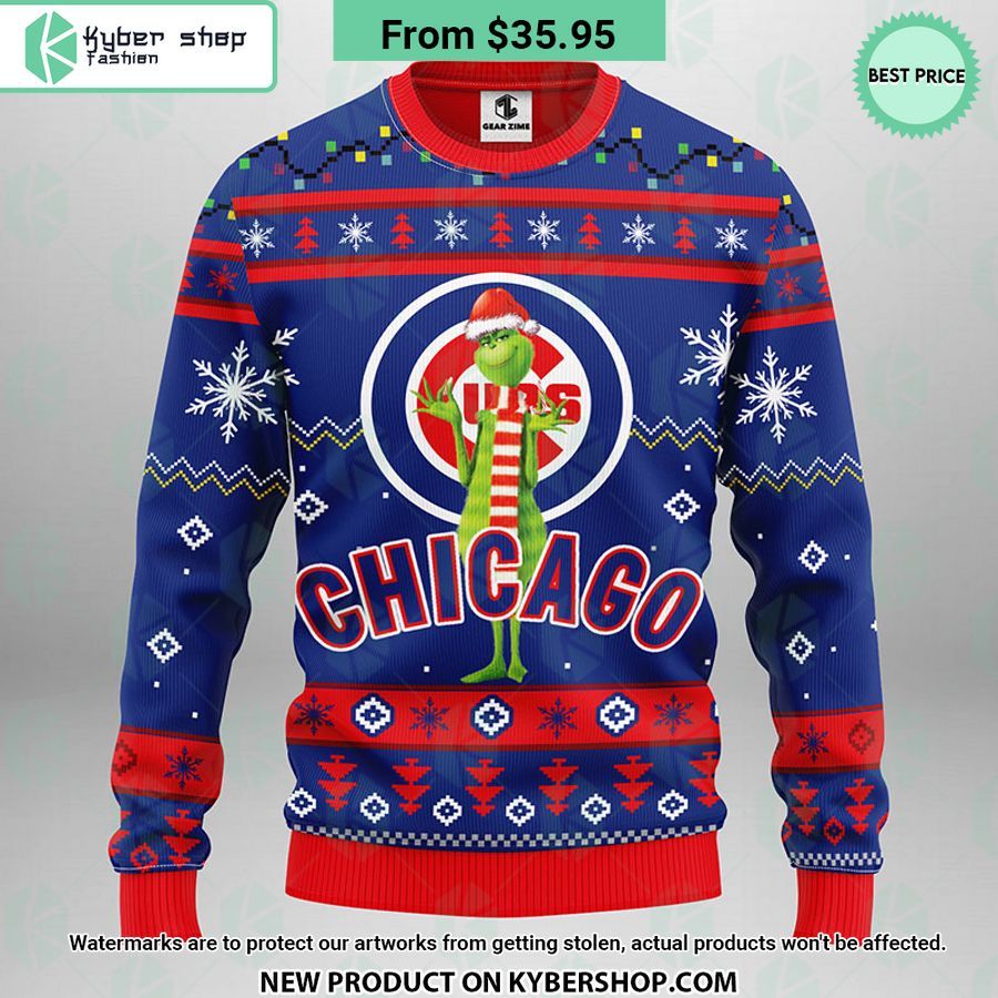 Chicago Cubs Grinch Ugly Christmas Sweater Pic Of The Century