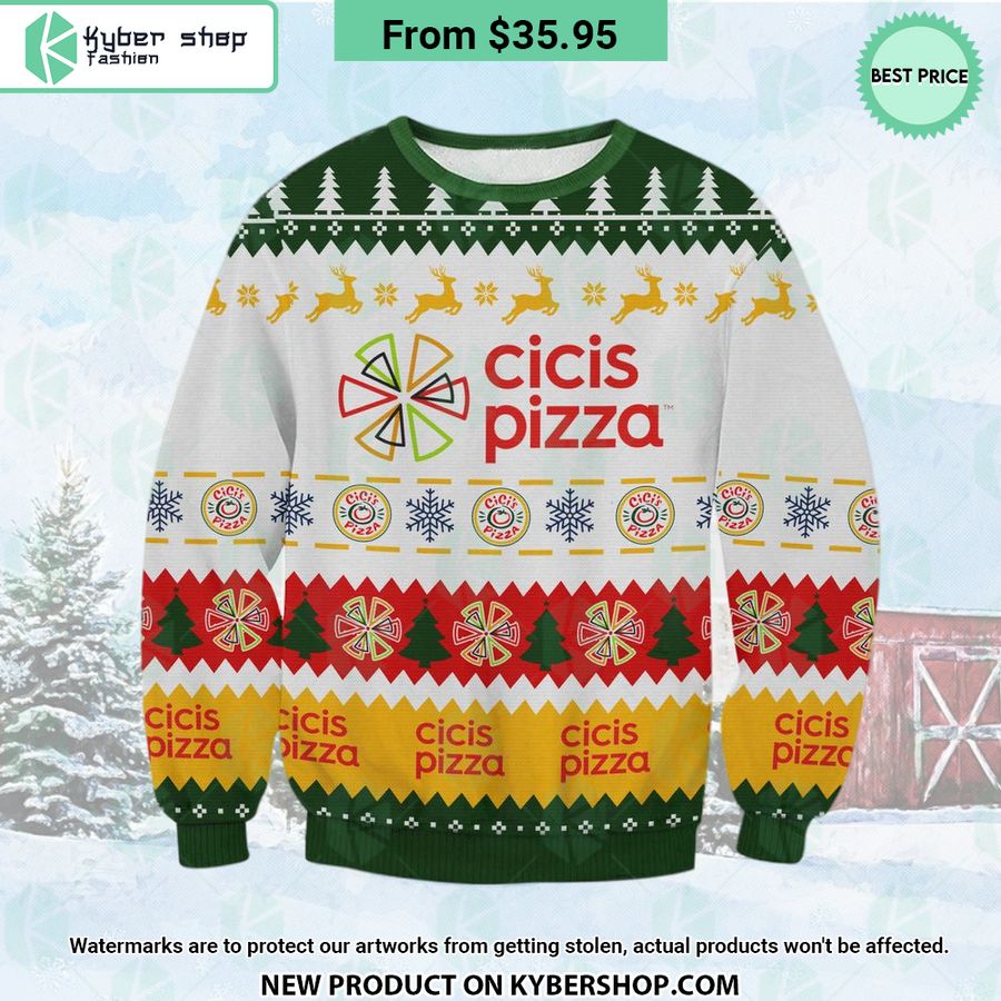 Cicis Pizza Christmas Sweater Word1