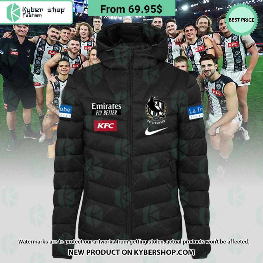 Collingwood Fc Sideline Down Jacket Eye Soothing Picture Dear