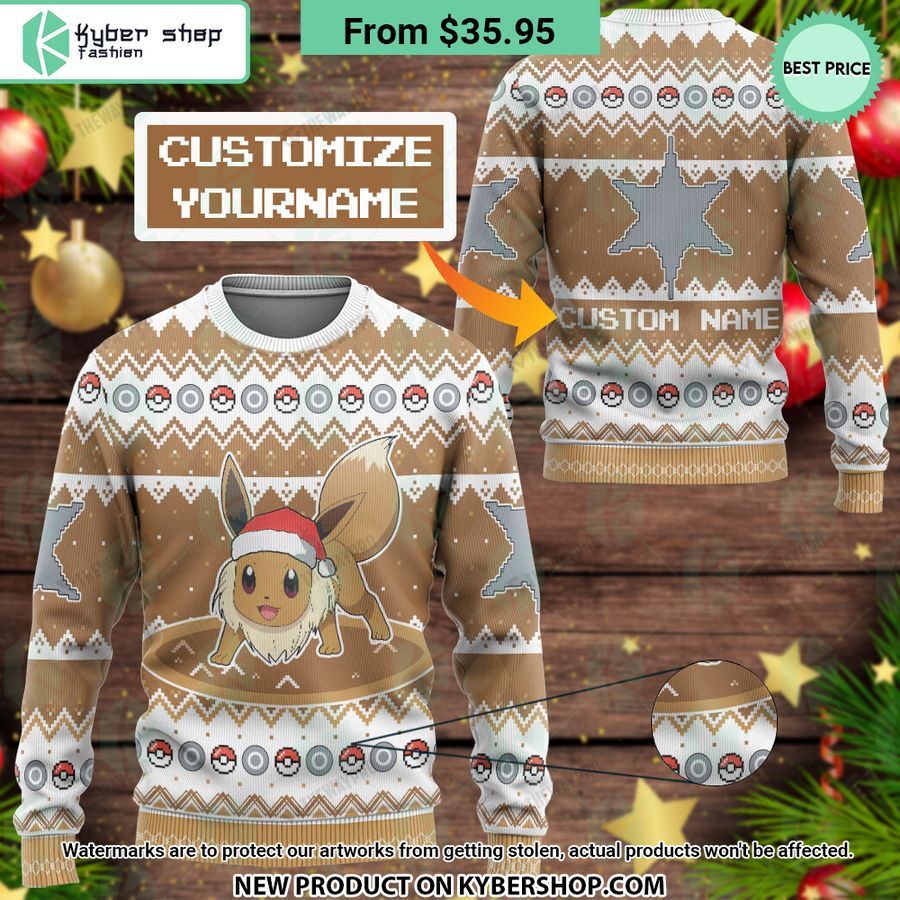 eevee pokemon custom christmas sweater 1 426 jpg