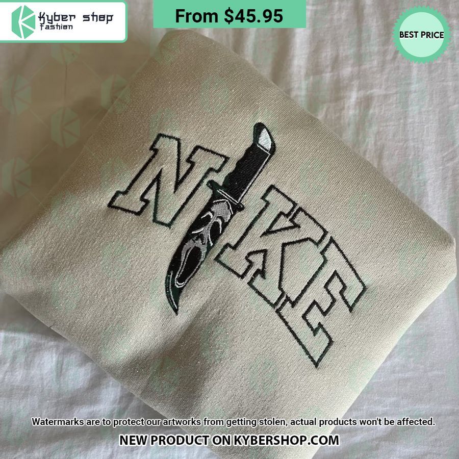Ghostface Knife Nike Embroidered Sweatshirt Loving click