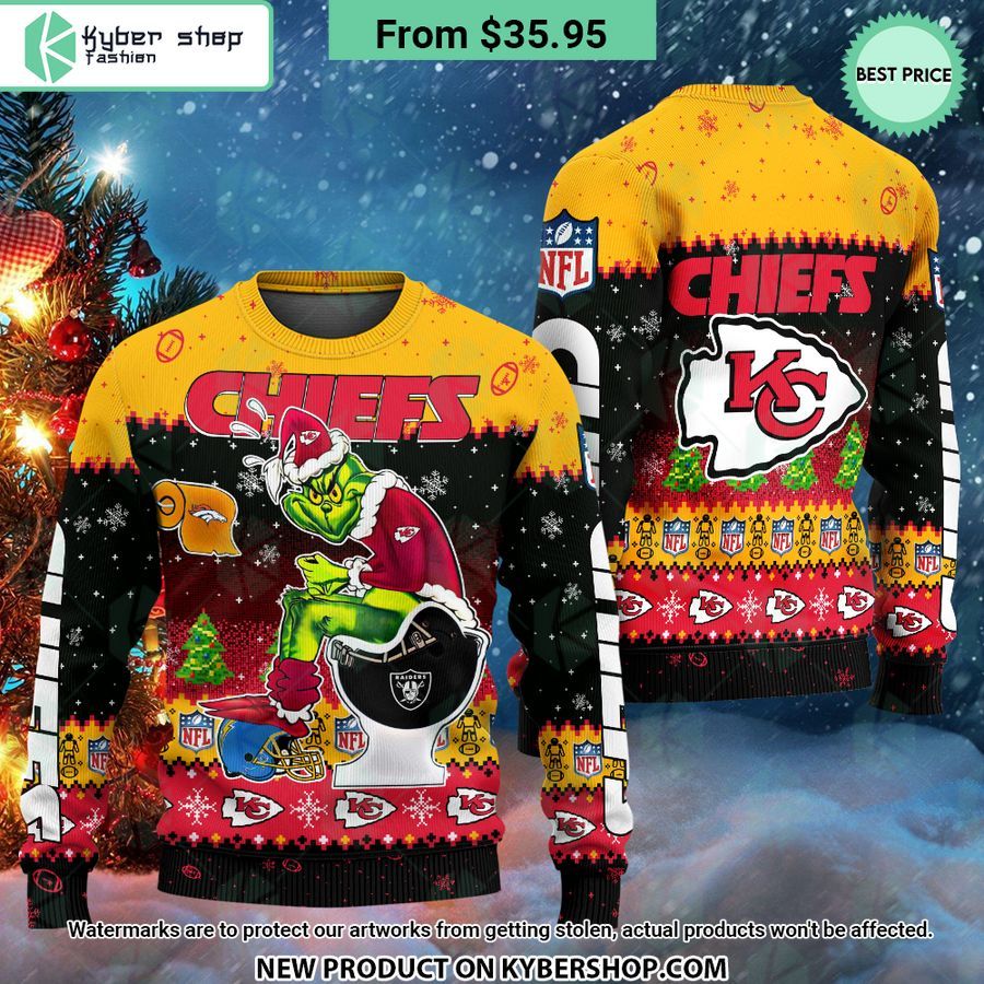 Grinch Kansas City Chiefs Sweater Natural And Awesome