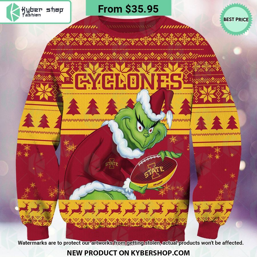 Iowa State Cyclones Grinch Christmas Sweater Lovely smile