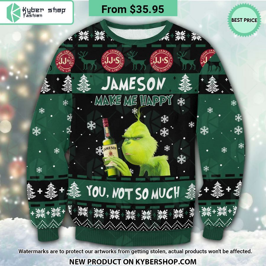 Jameson Grinch Make Me Happy Sweater Super Sober